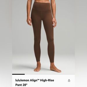 Align 28” Leggings, size 4 Java